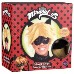 Peluca y Antifaz de Cat Noir en caja para hombre
