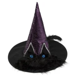 Sombrero de Bruja con Ojos y Cola de Gato