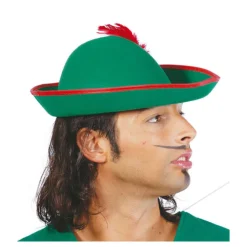 Sombrero de Tirolés o Arquero de Bosque de fieltro con pluma