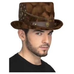 Sombrero Steampunk Marrón con cadena
