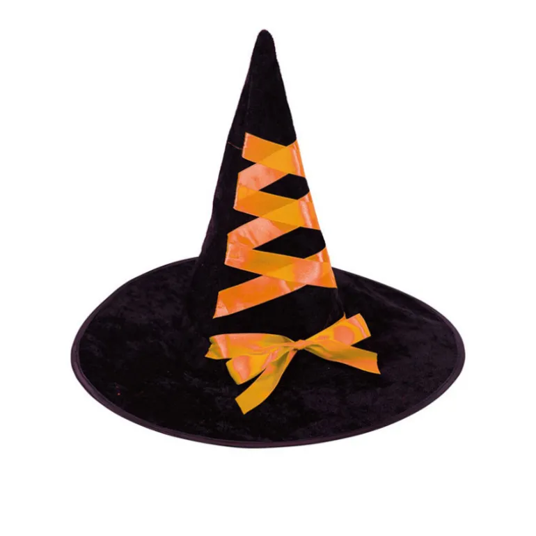 Sombrero Trenzado Naranja de Bruja