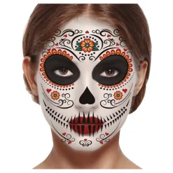 Tatuaje de Catrina Facial de 30x14 cm