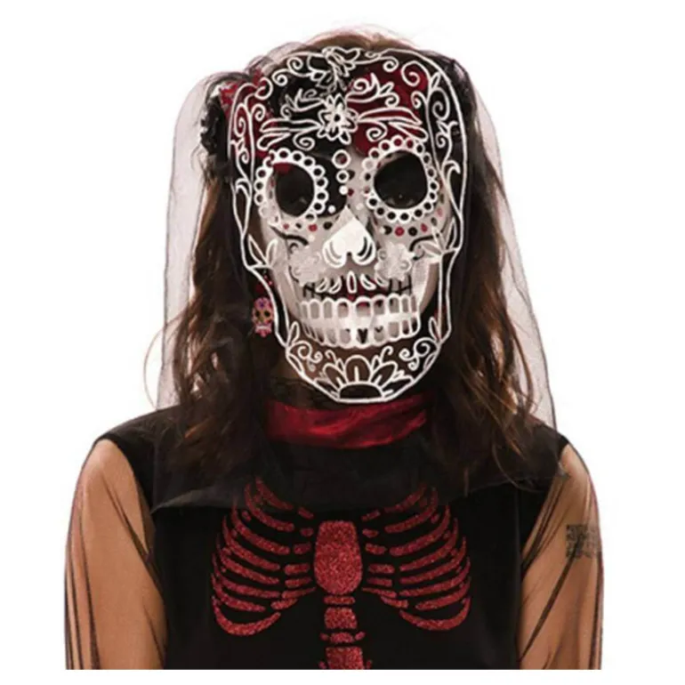 Velo con Calavera del Día de los Muertos